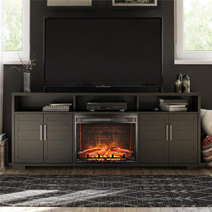 Ameriwood Home Flintrock Electric Fireplace Console TV Stand for TVs up to 75" - Espresso