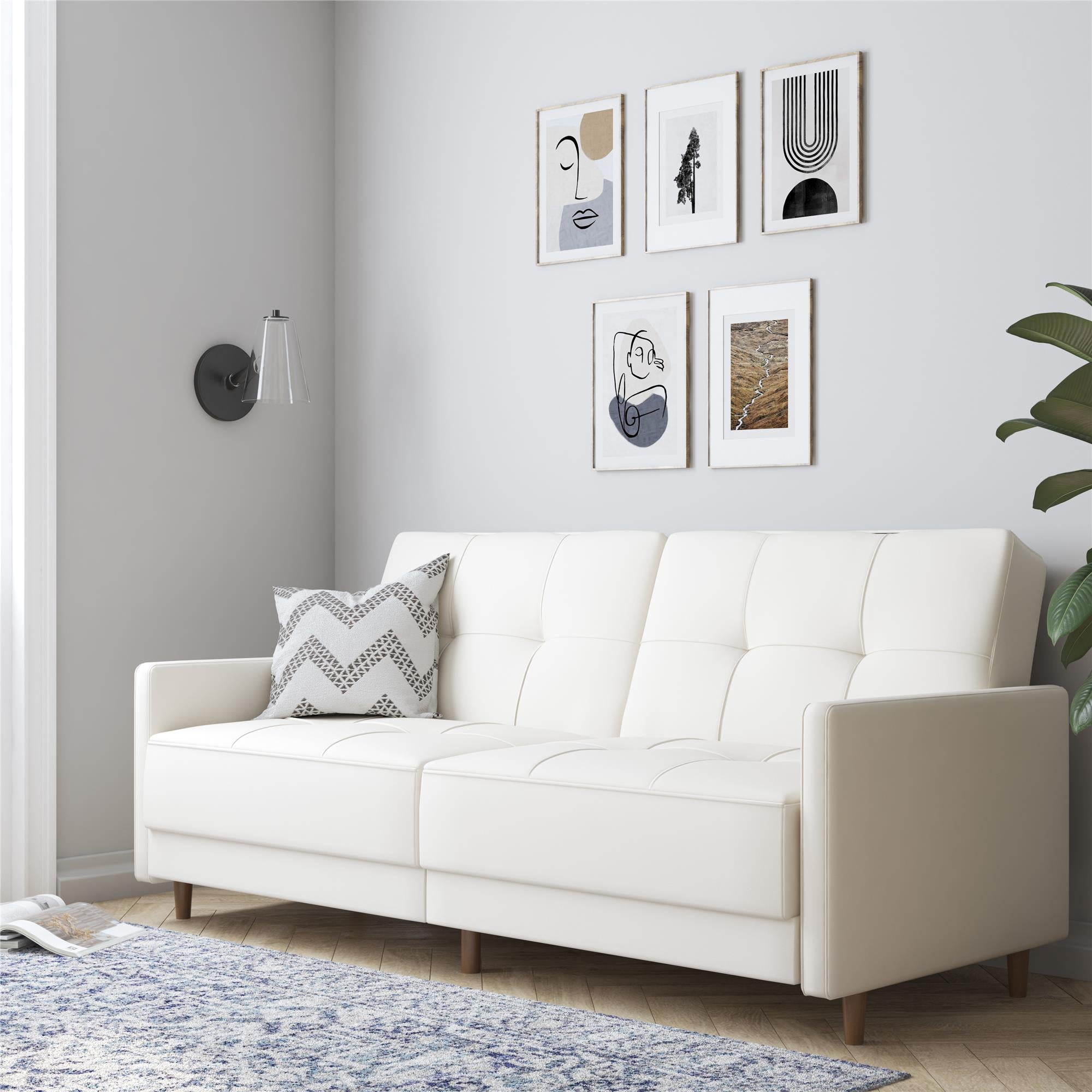DHP Andora Futon Sofa Bed - White