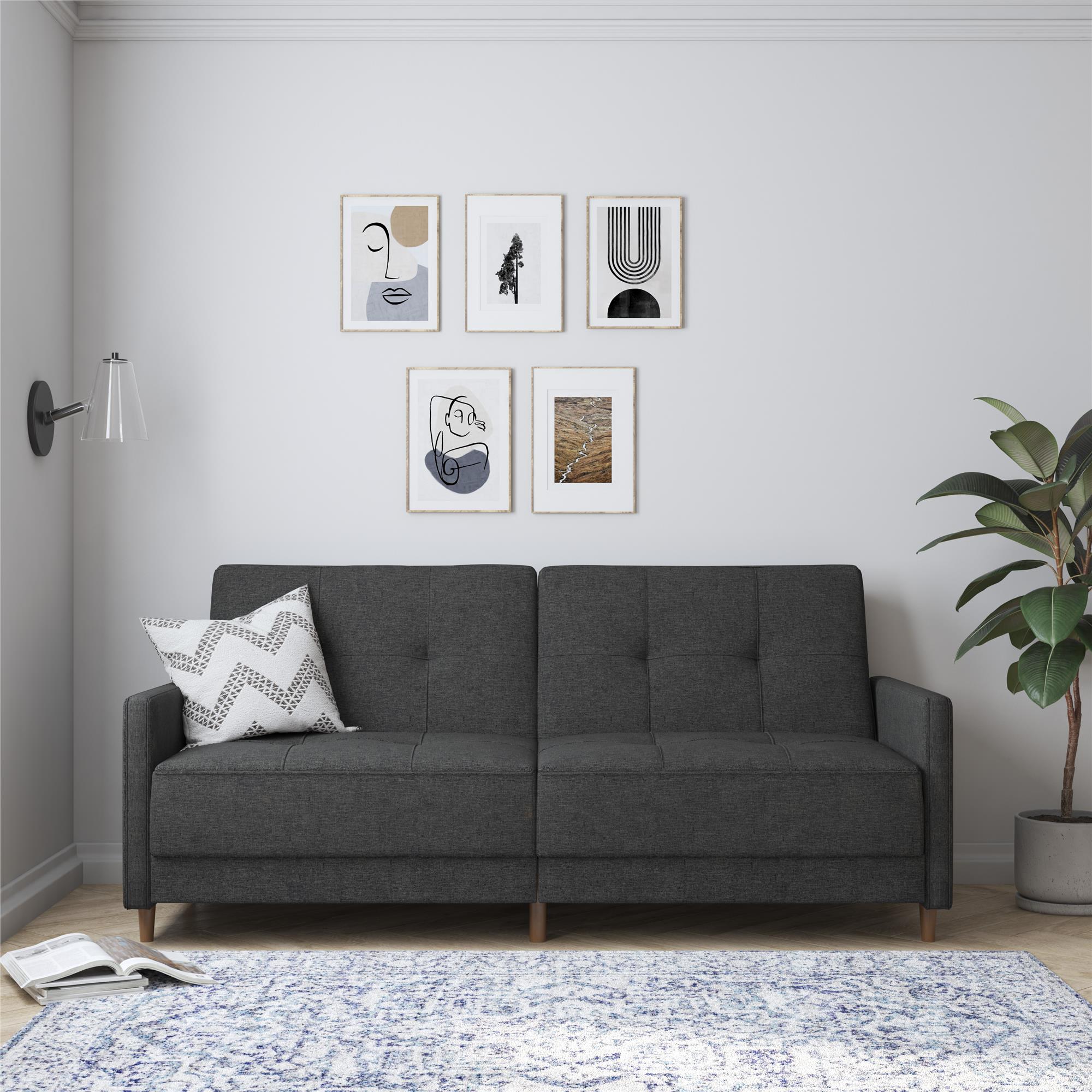 DHP Andora Futon Sofa Bed - Dark Gray