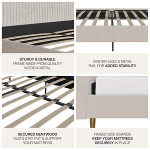 Mr. Kate Daphne Upholstered Bed - Ivory - King