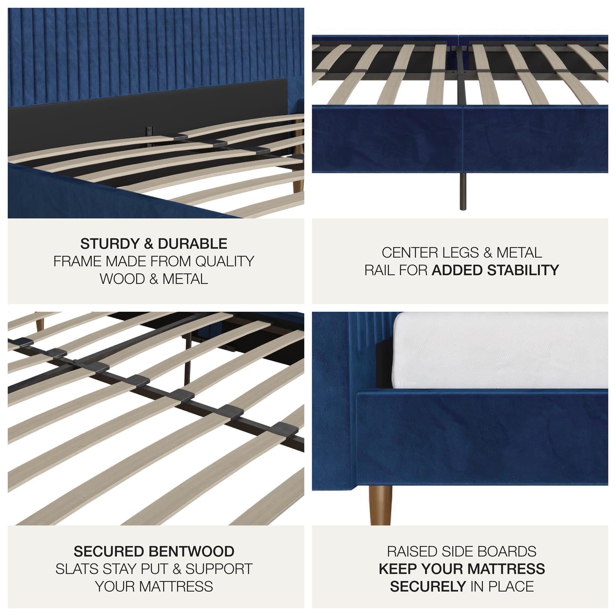 Mr. Kate Daphne Upholstered Bed - Blue - Queen