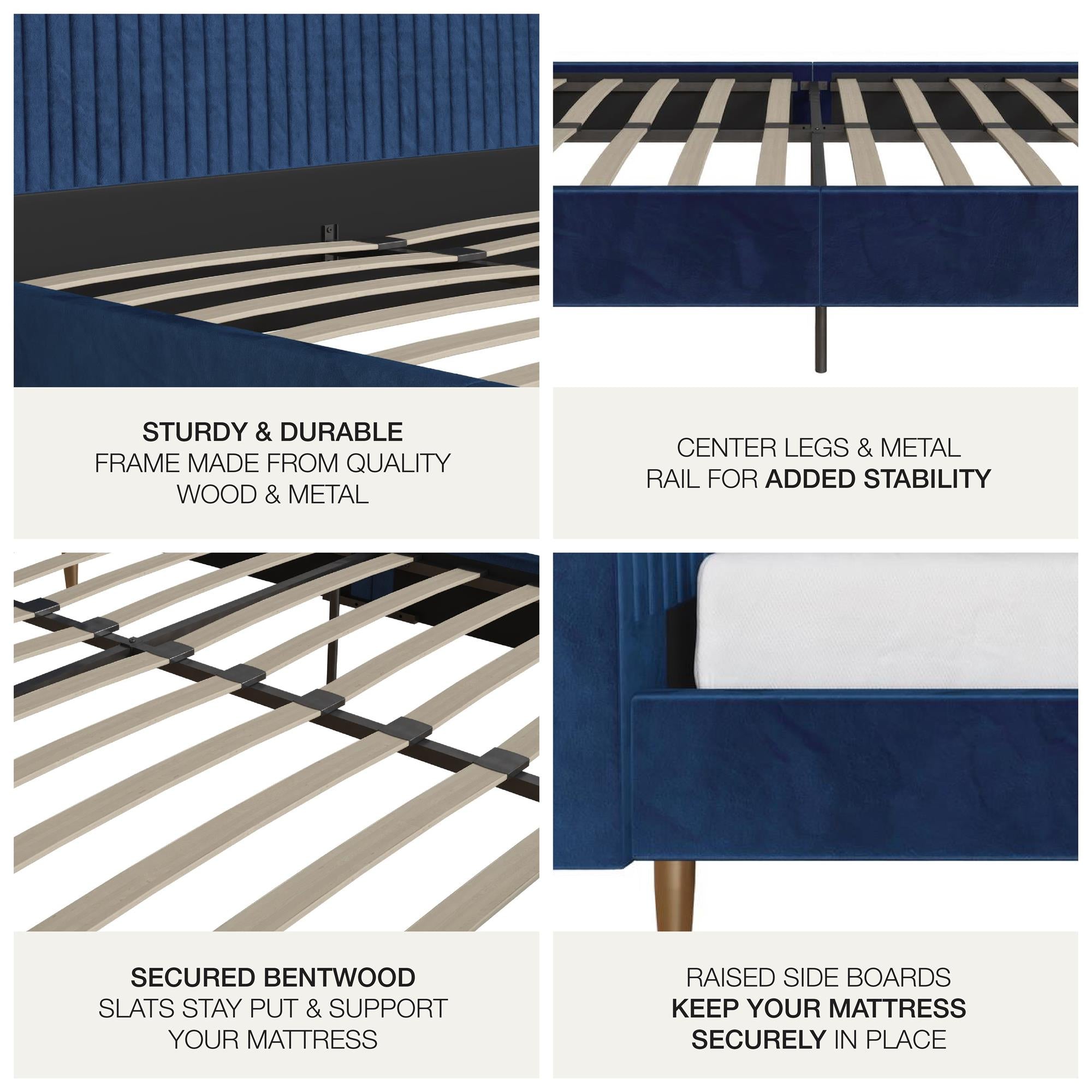 Mr. Kate Daphne Upholstered Bed - Blue - King