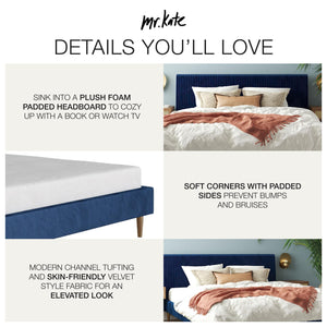 Mr. Kate Daphne Upholstered Bed - Blue - King