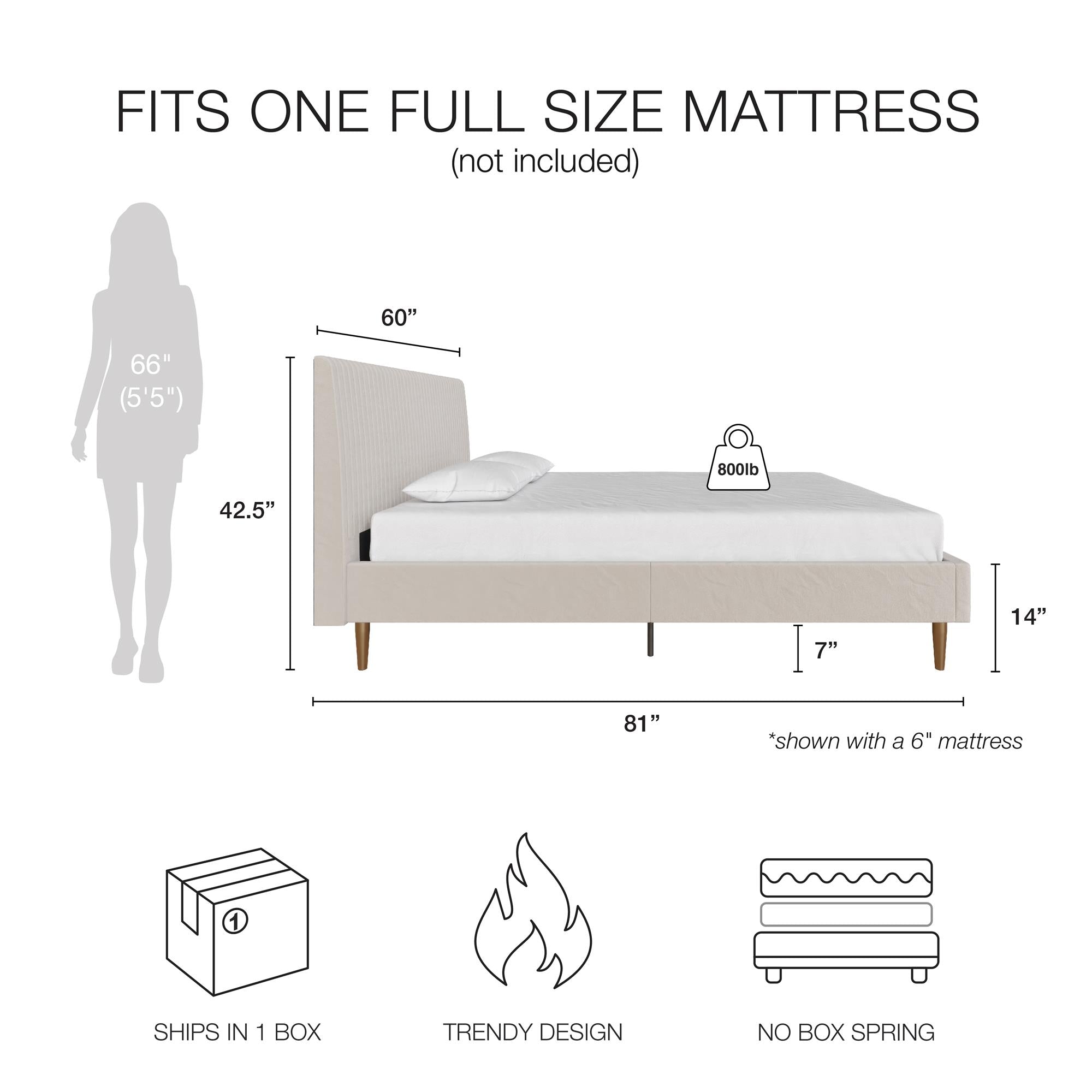 Mr. Kate Daphne Upholstered Bed - Ivory - Full