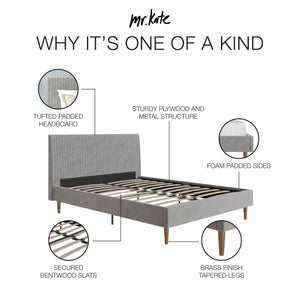 Mr. Kate Daphne Upholstered Bed - Light Gray - Full