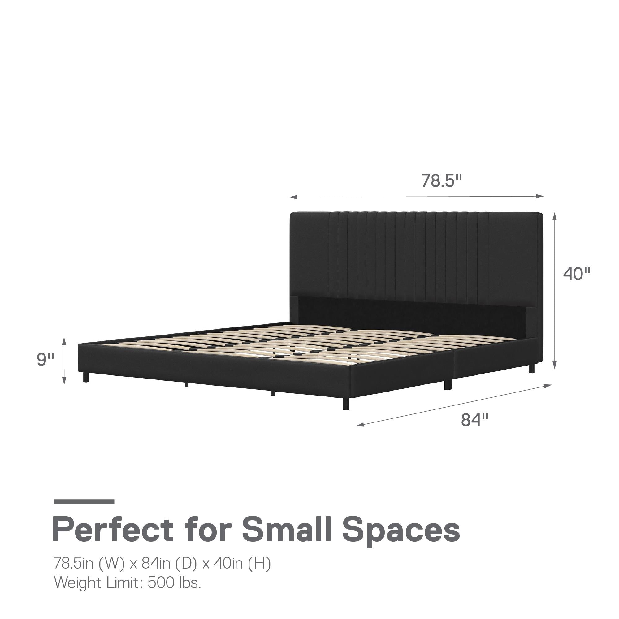 RealRooms Rio Upholstered Bed - Black - King
