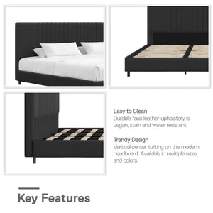 RealRooms Rio Upholstered Bed - Black - King