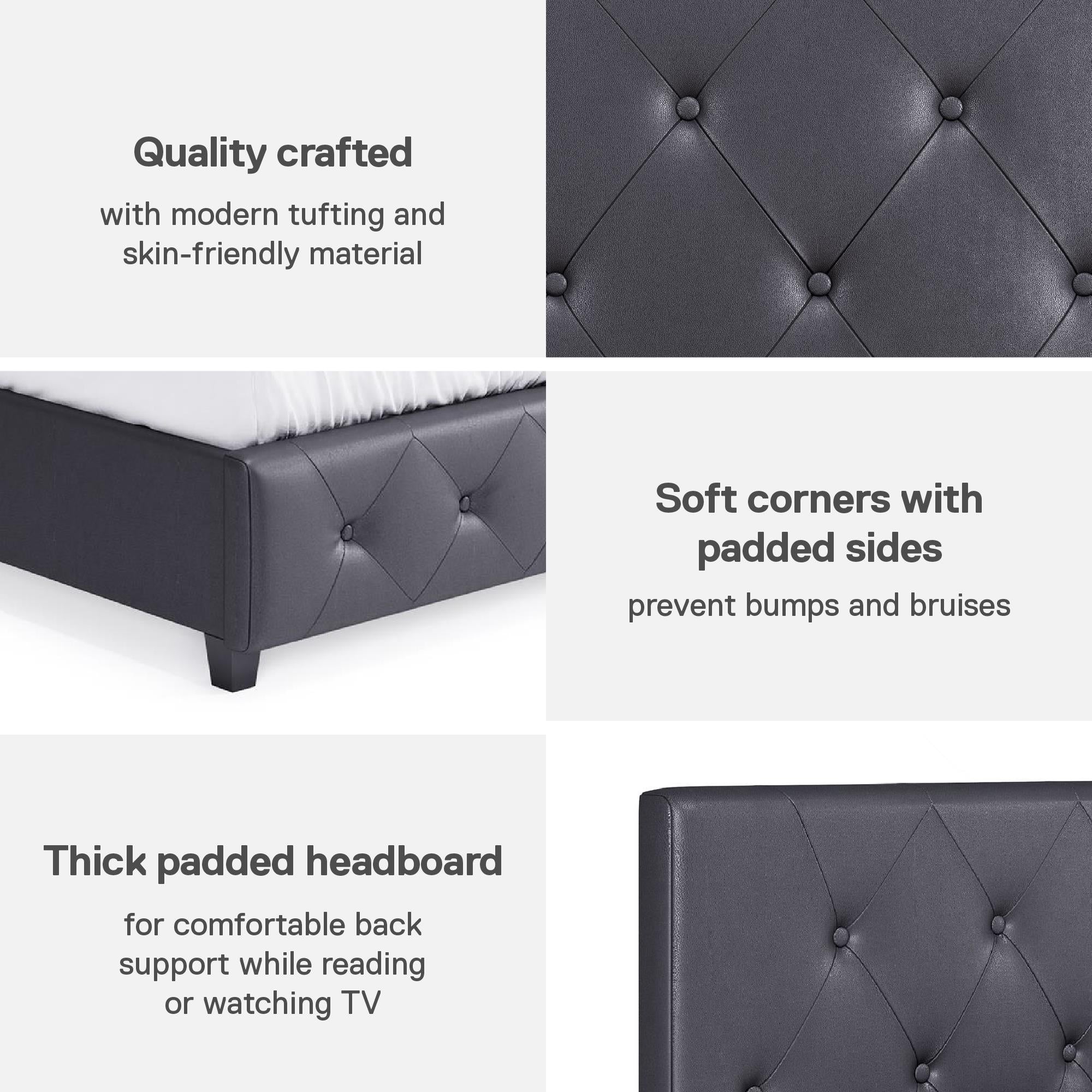 DHP Dakota Upholstered Bed Frame - Gray - Twin