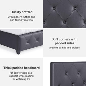 DHP Dakota Upholstered Bed Frame - Gray - Twin