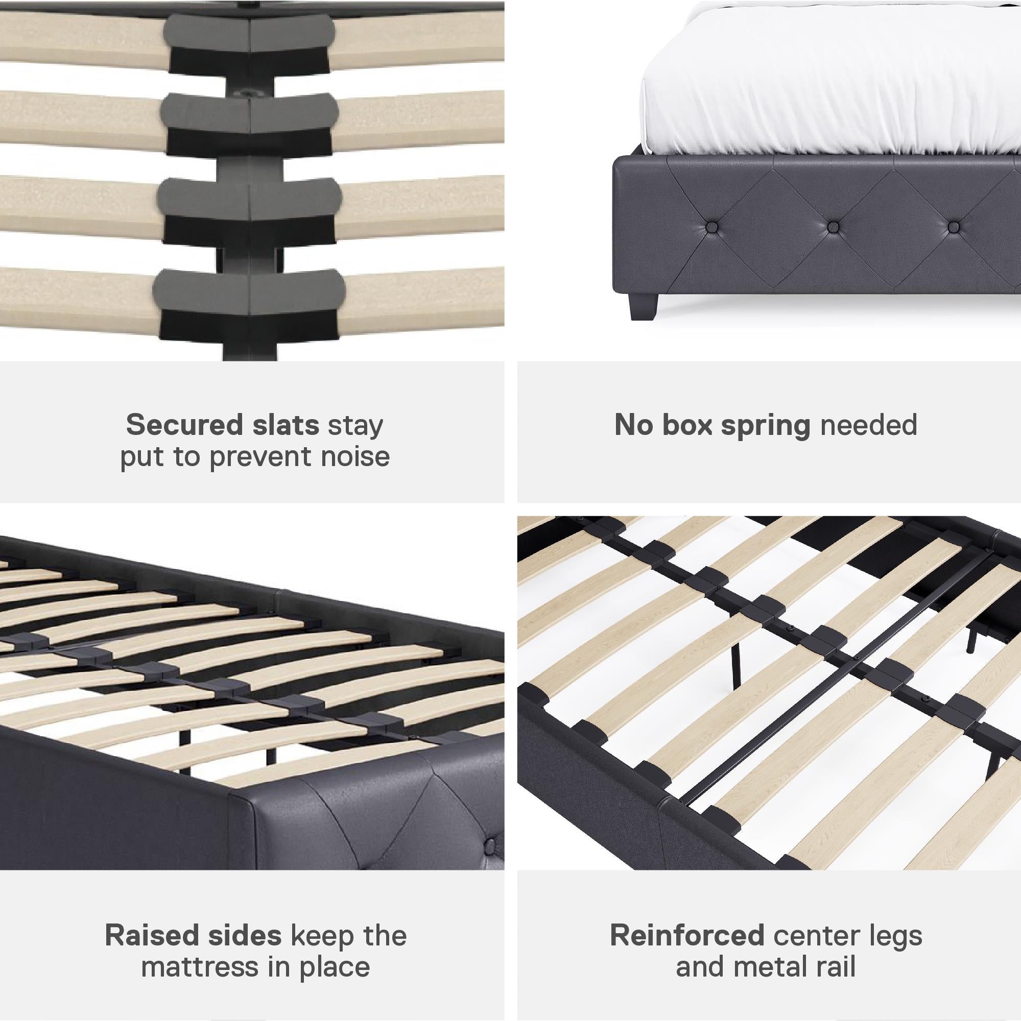 DHP Dakota Upholstered Bed Frame - Gray - Twin