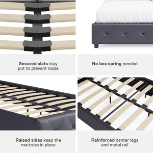 DHP Dakota Upholstered Bed Frame - Gray - Twin