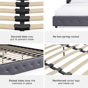 DHP Dakota Upholstered Bed Frame - Gray - King