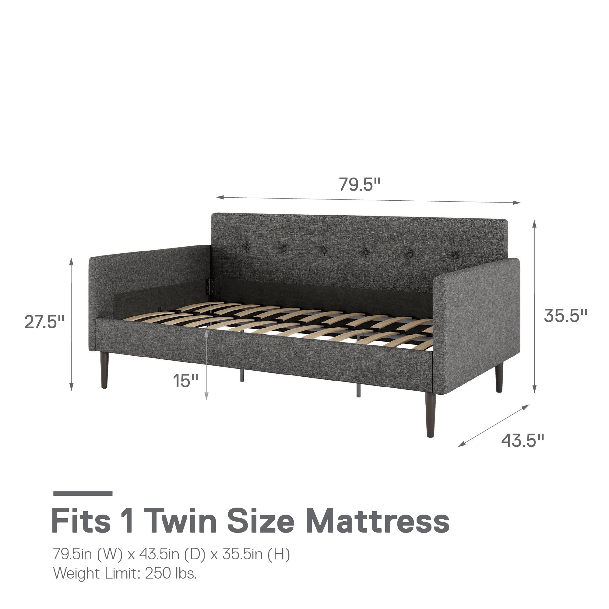 DHP Wimberly Upholstered Daybed - Gray - Twin