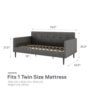 DHP Wimberly Upholstered Daybed - Gray - Twin