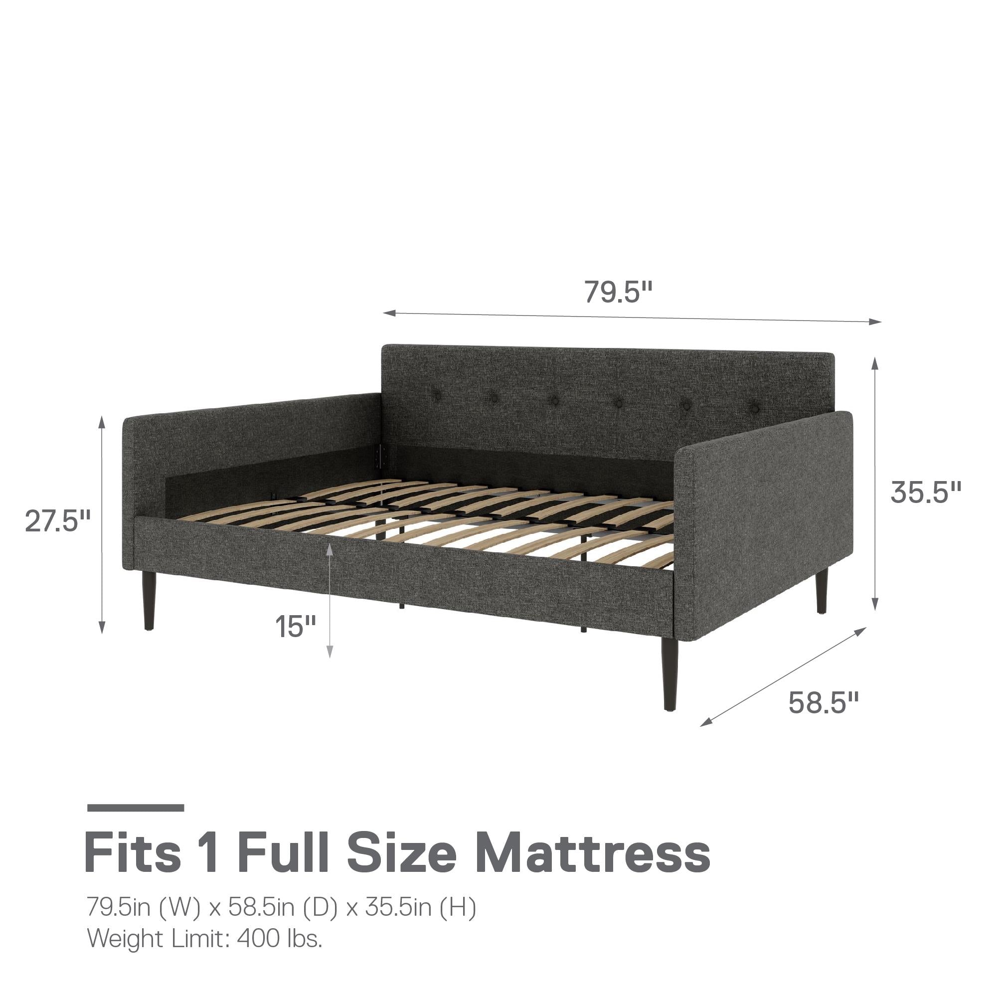 DHP Wimberly Upholstered Daybed - Gray - Full