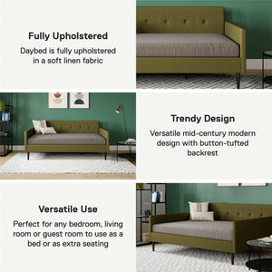 DHP Wimberly Upholstered Daybed - Olive Green - Full
