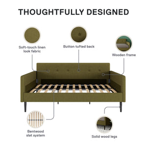 DHP Wimberly Upholstered Daybed - Olive Green - Full