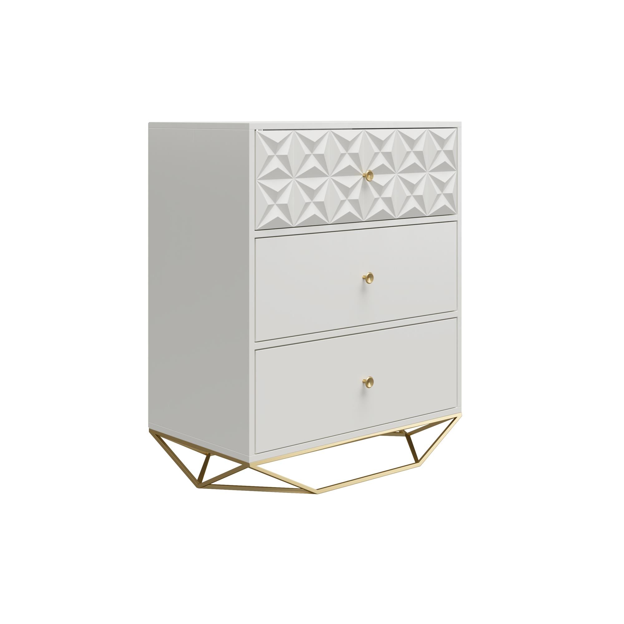 CosmoLiving Blair 3 Drawer Dresser - White