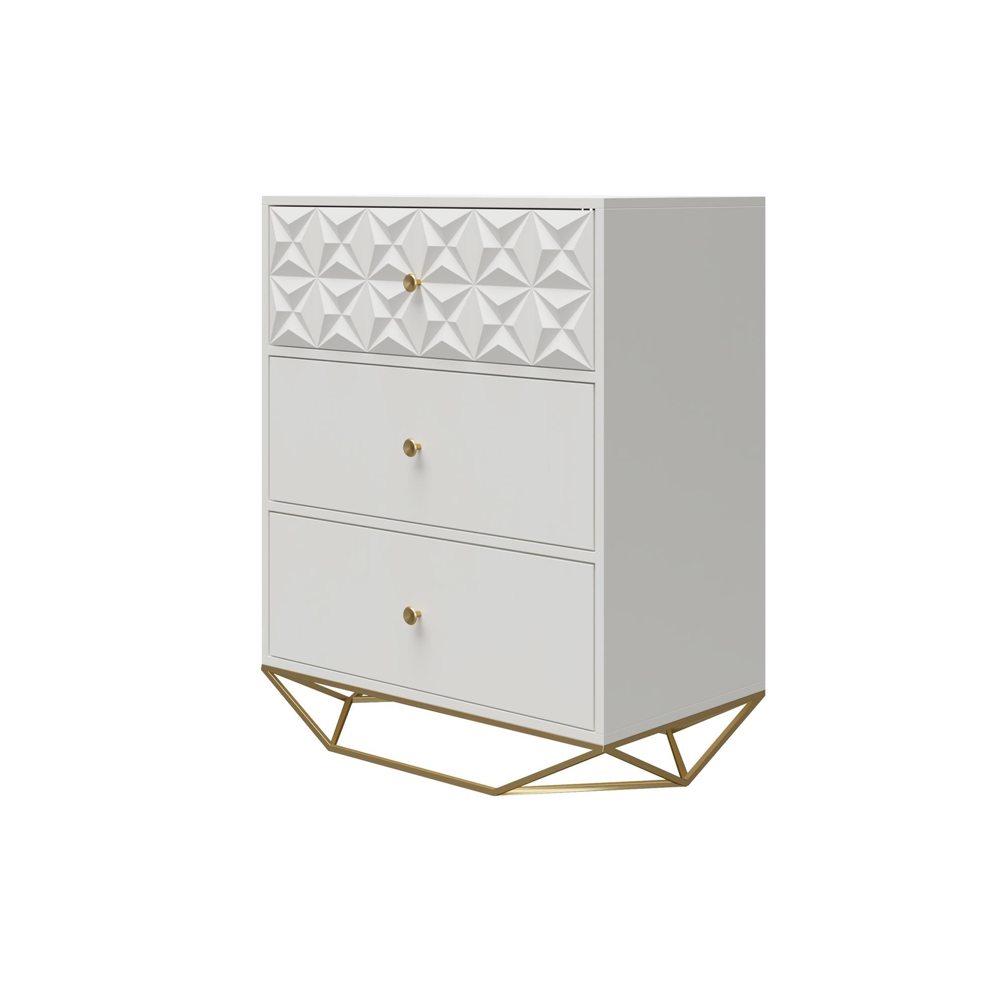CosmoLiving Blair 3 Drawer Dresser - White