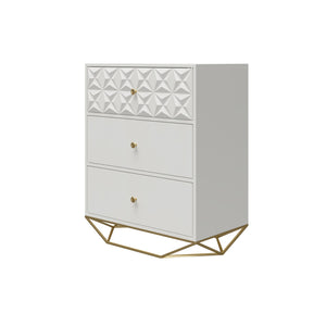 CosmoLiving Blair 3 Drawer Dresser - White