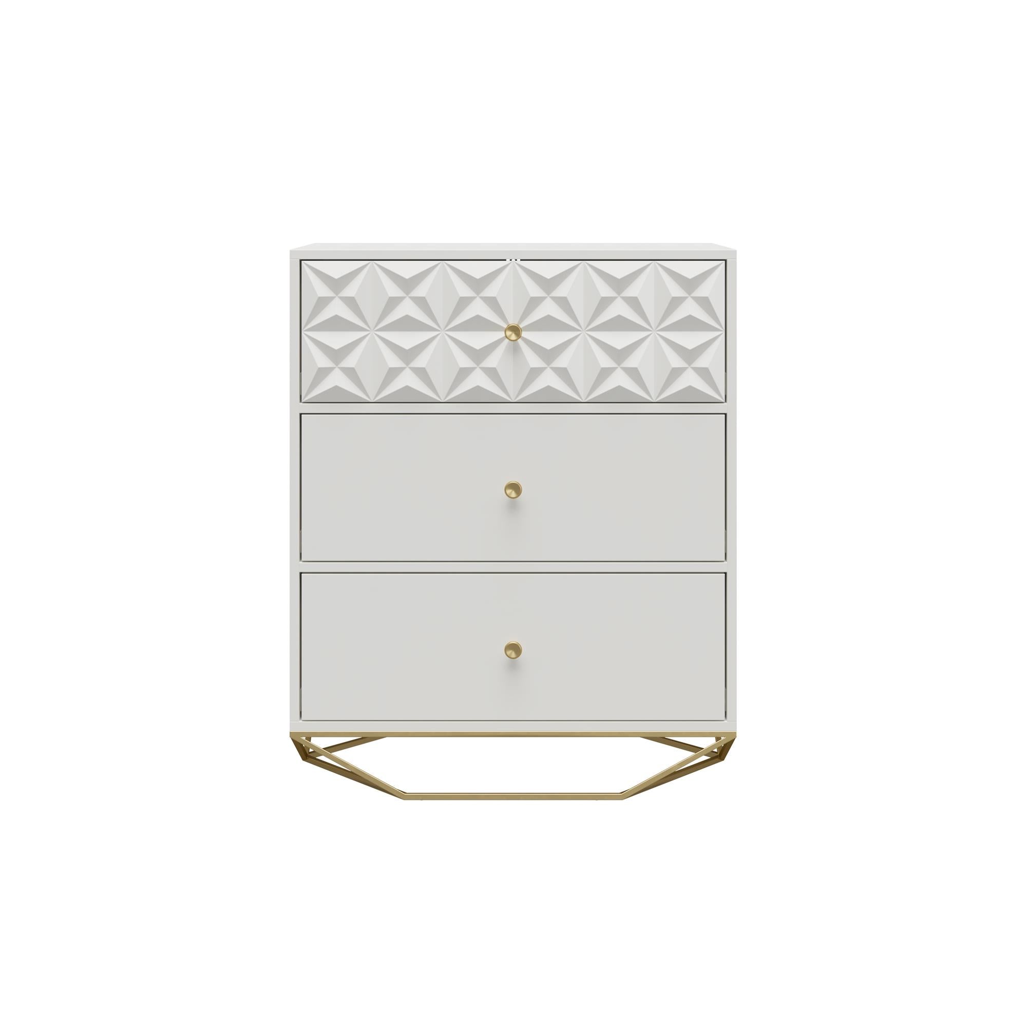 CosmoLiving Blair 3 Drawer Dresser - White