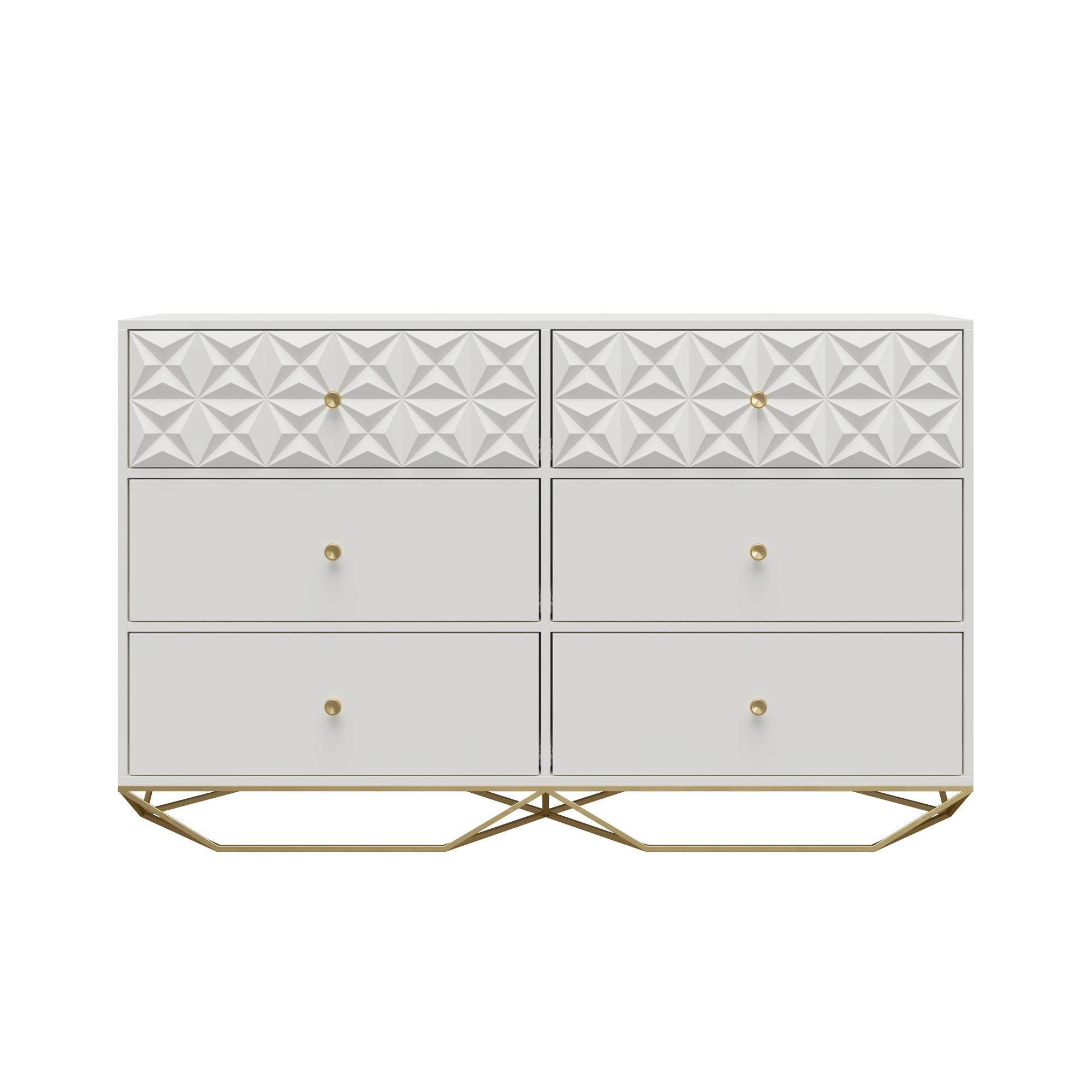 CosmoLiving Blair 6 Drawer Dresser - White