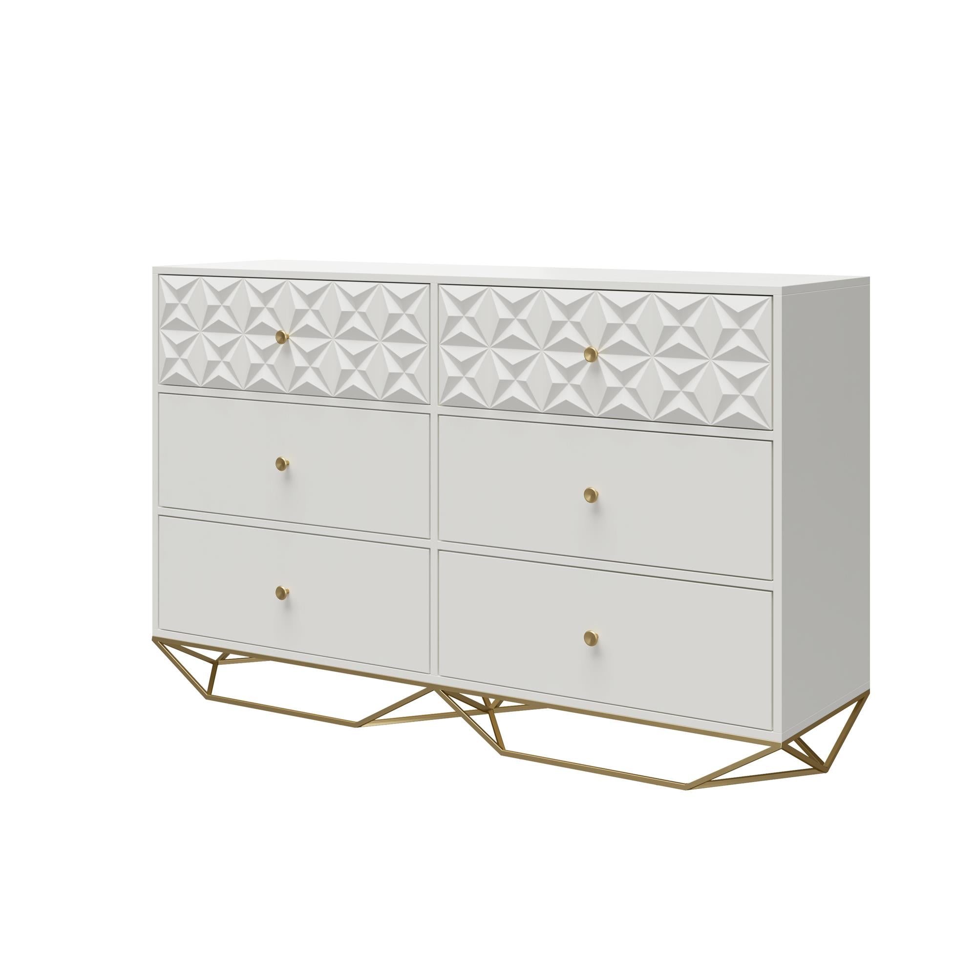 CosmoLiving Blair 6 Drawer Dresser - White