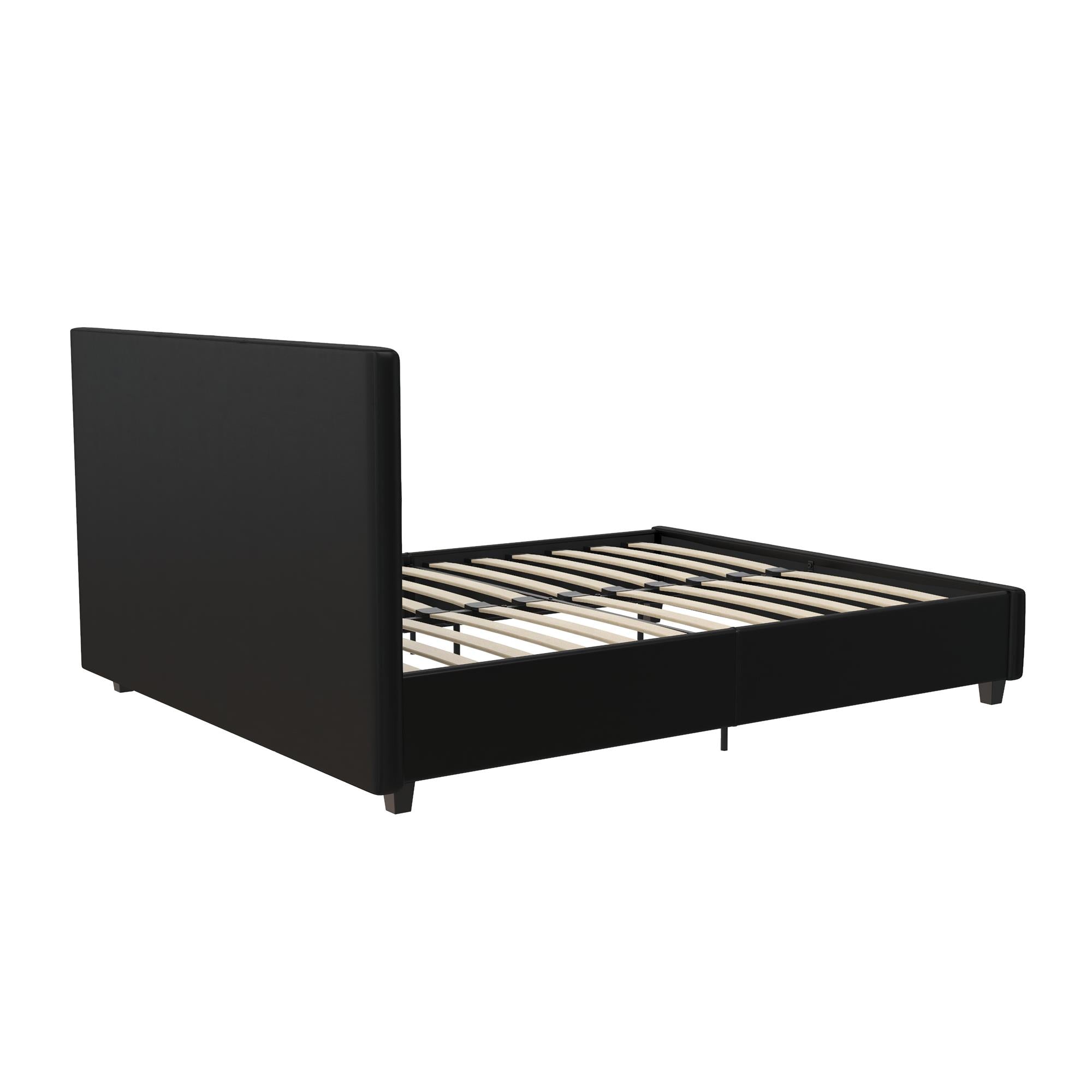 DHP Dakota Upholstered Bed Frame - Black Faux Leather - Full