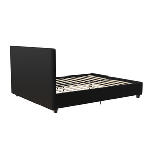 DHP Dakota Upholstered Bed Frame - Black Faux Leather - Full