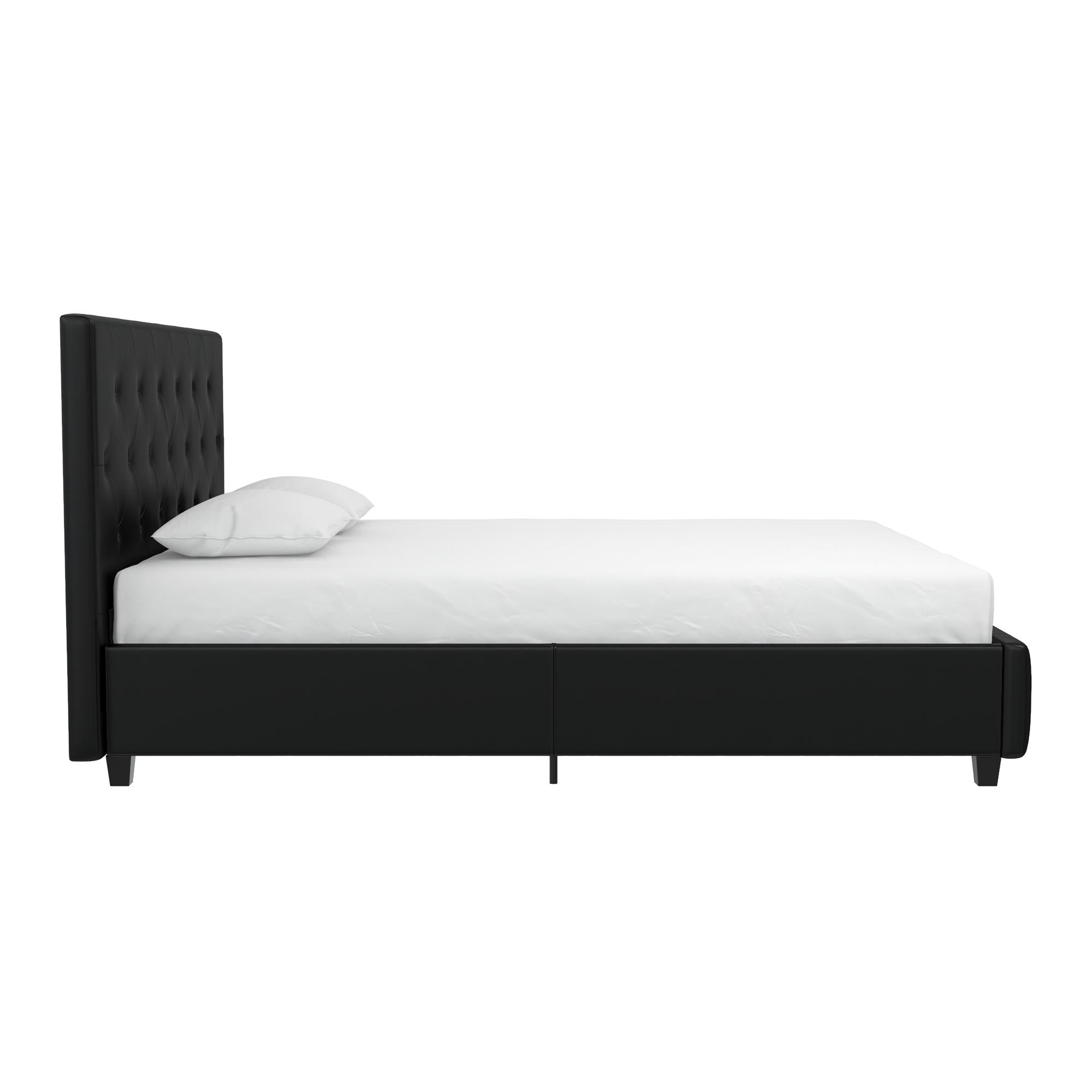 DHP Dakota Upholstered Bed Frame - Black Faux Leather - Full
