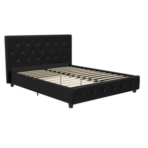 DHP Dakota Upholstered Bed Frame - Black Faux Leather - Full
