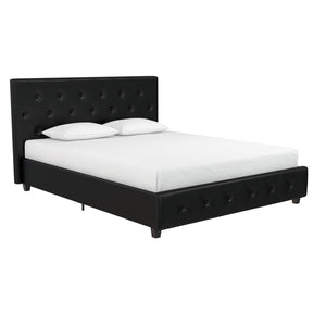 DHP Dakota Upholstered Bed Frame - Black Faux Leather - Full