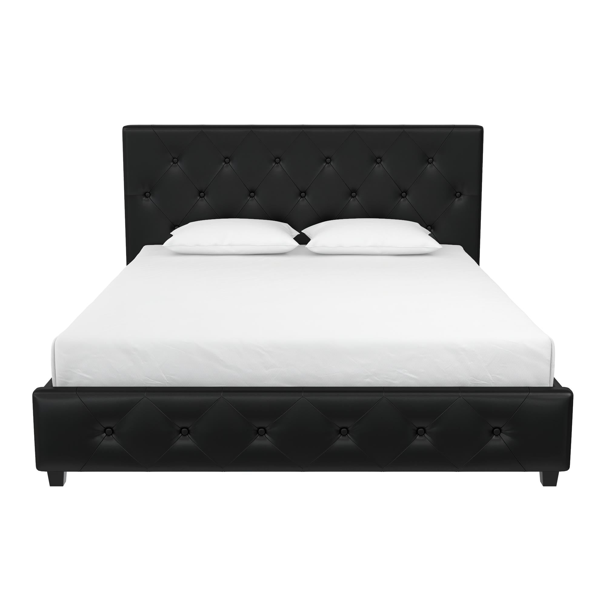 DHP Dakota Upholstered Bed Frame - Black Faux Leather - Full