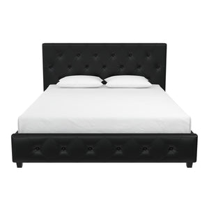 DHP Dakota Upholstered Bed Frame - Black Faux Leather - Full