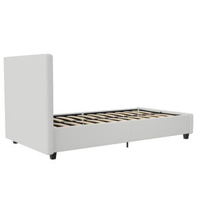 DHP Dakota Upholstered Bed Frame - White Faux leather - Twin