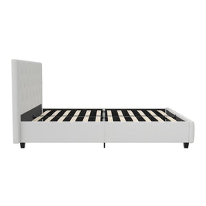 DHP Dakota Upholstered Bed Frame - White Faux leather - Full