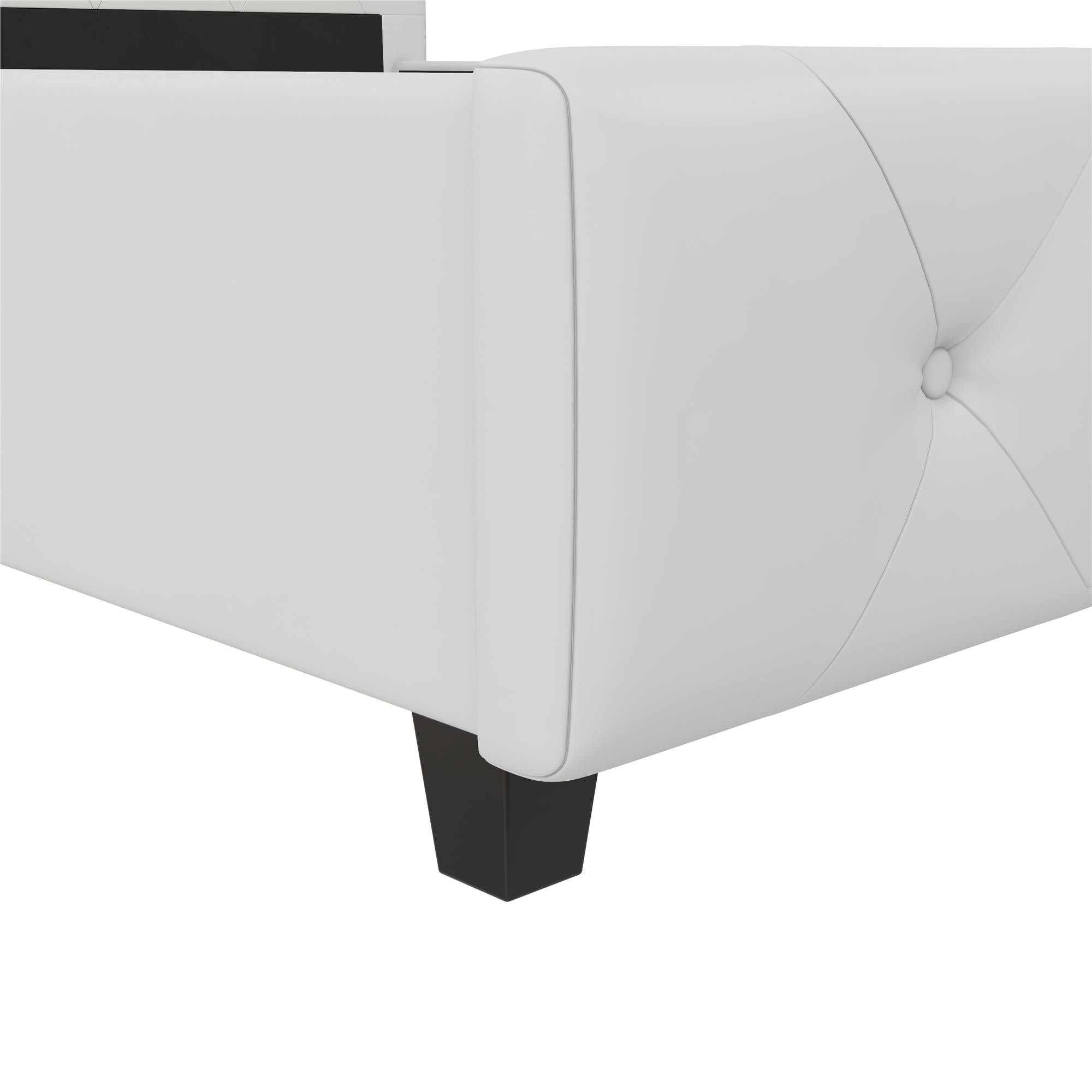 DHP Dakota Upholstered Bed Frame - White Faux leather - Full