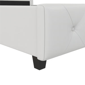 DHP Dakota Upholstered Bed Frame - White Faux leather - Full