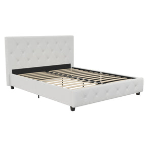 DHP Dakota Upholstered Bed Frame - White Faux leather - Full