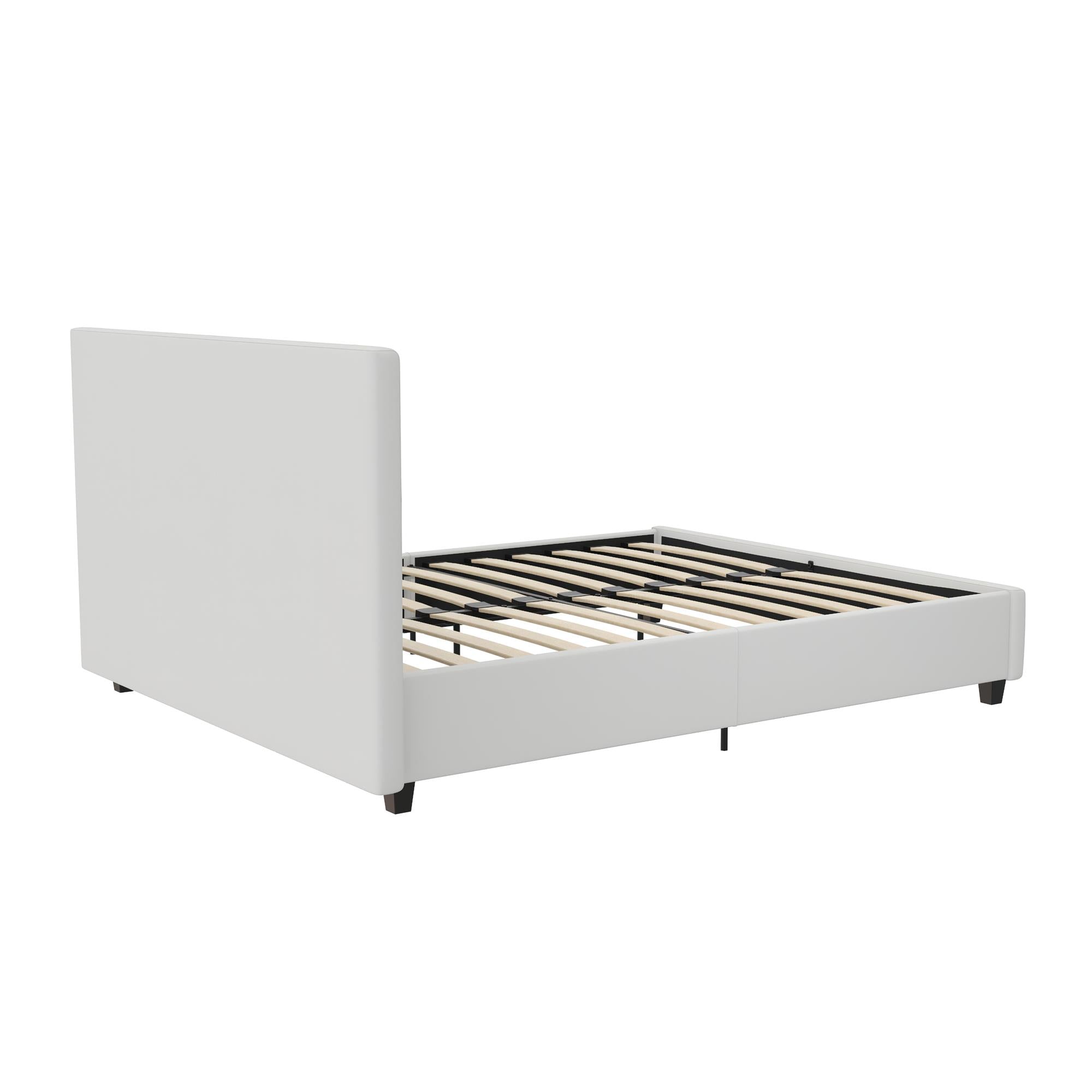 DHP Dakota Upholstered Bed Frame - White Faux leather - Full