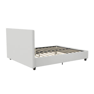 DHP Dakota Upholstered Bed Frame - White Faux leather - Full