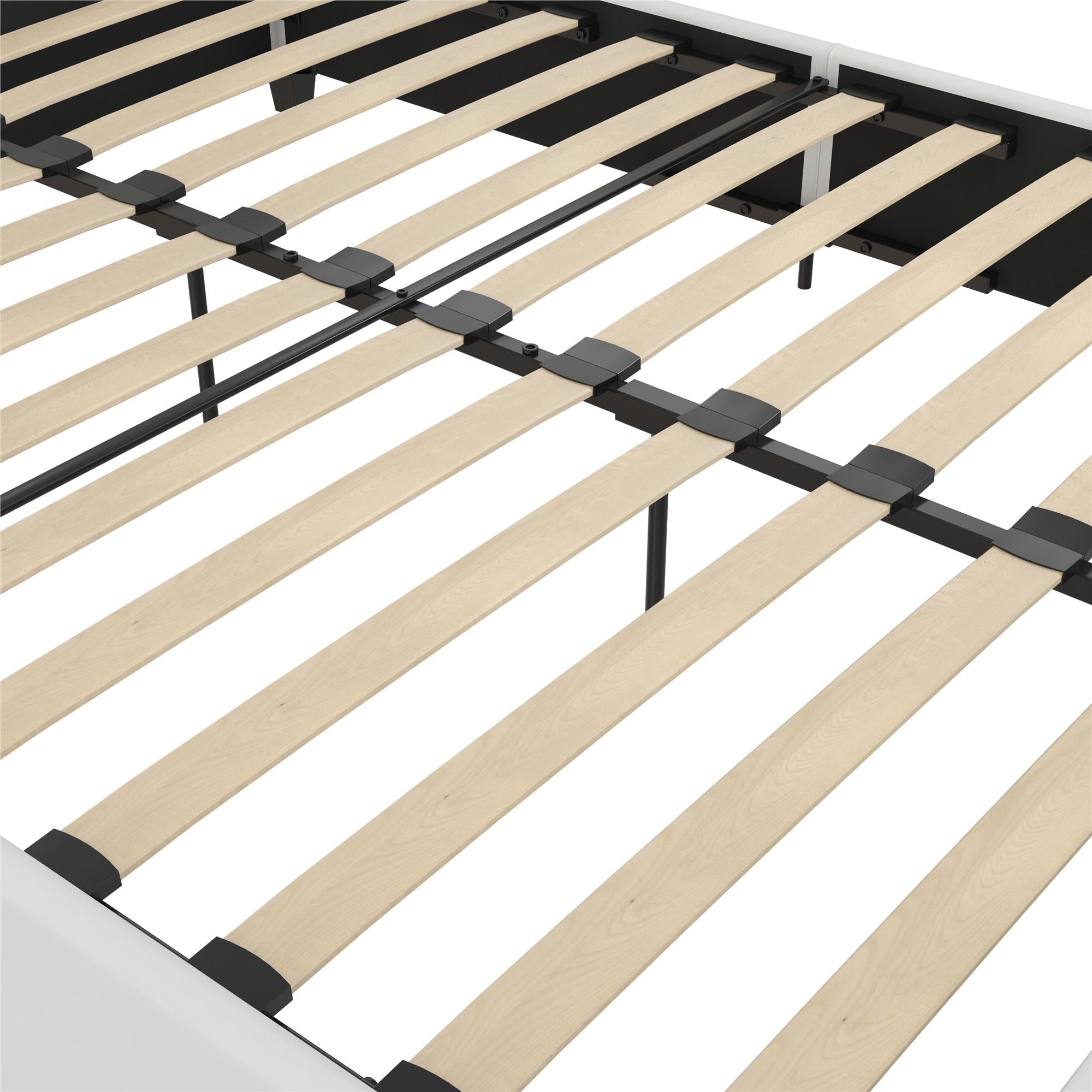 DHP Dakota Upholstered Bed Frame - White Faux leather - Full