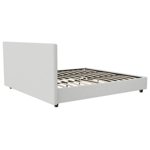 DHP Dakota Upholstered Bed Frame - White Faux leather - King