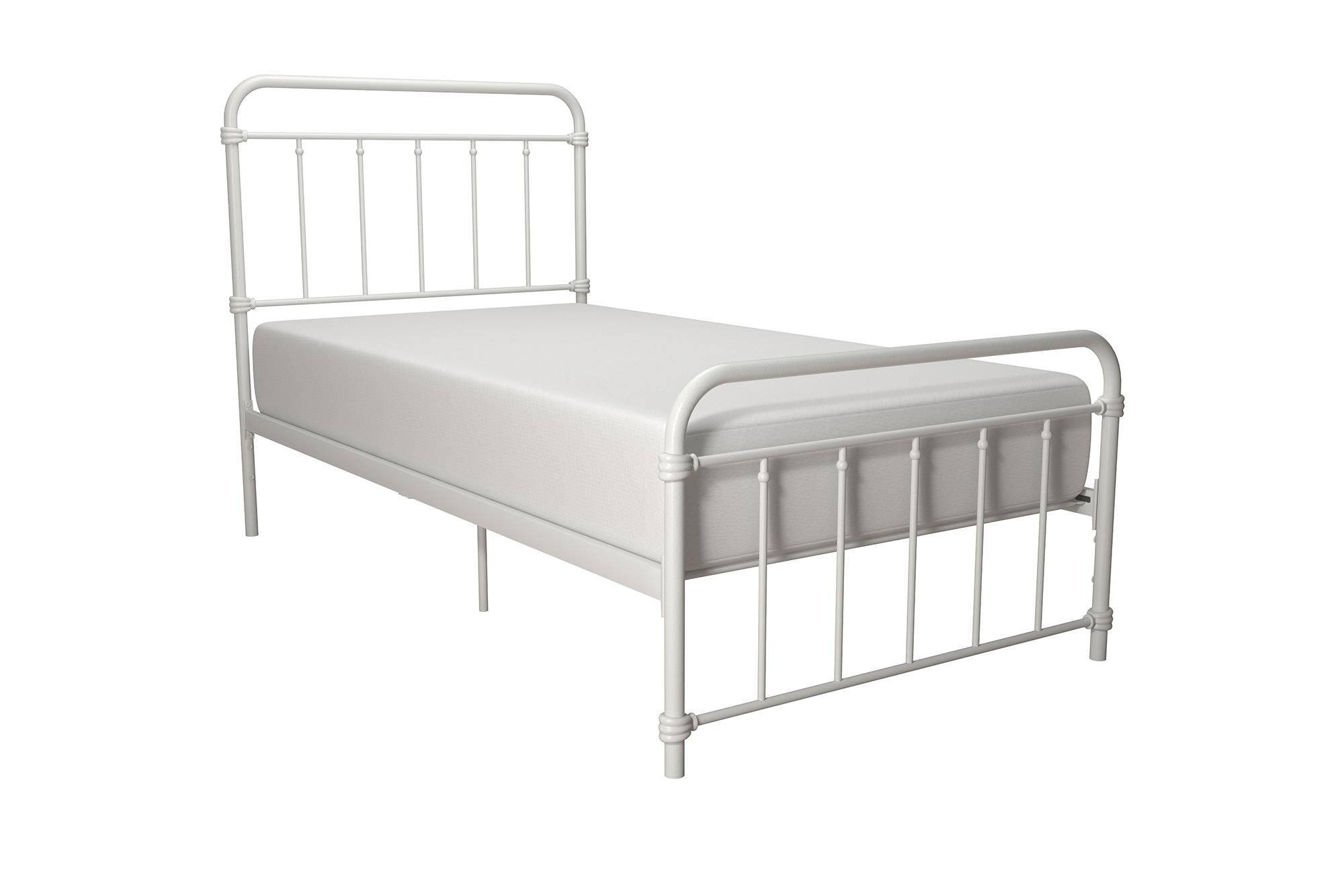 DHP Wallace Metal Bed Frame - White - Twin