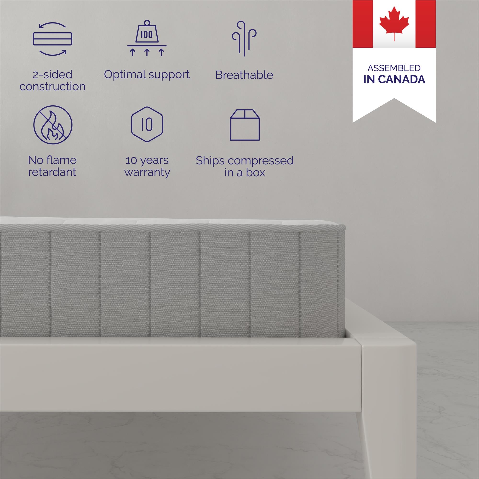 Signature Sleep Tranquility 6" Bonnell Coil Mattress - White - Full