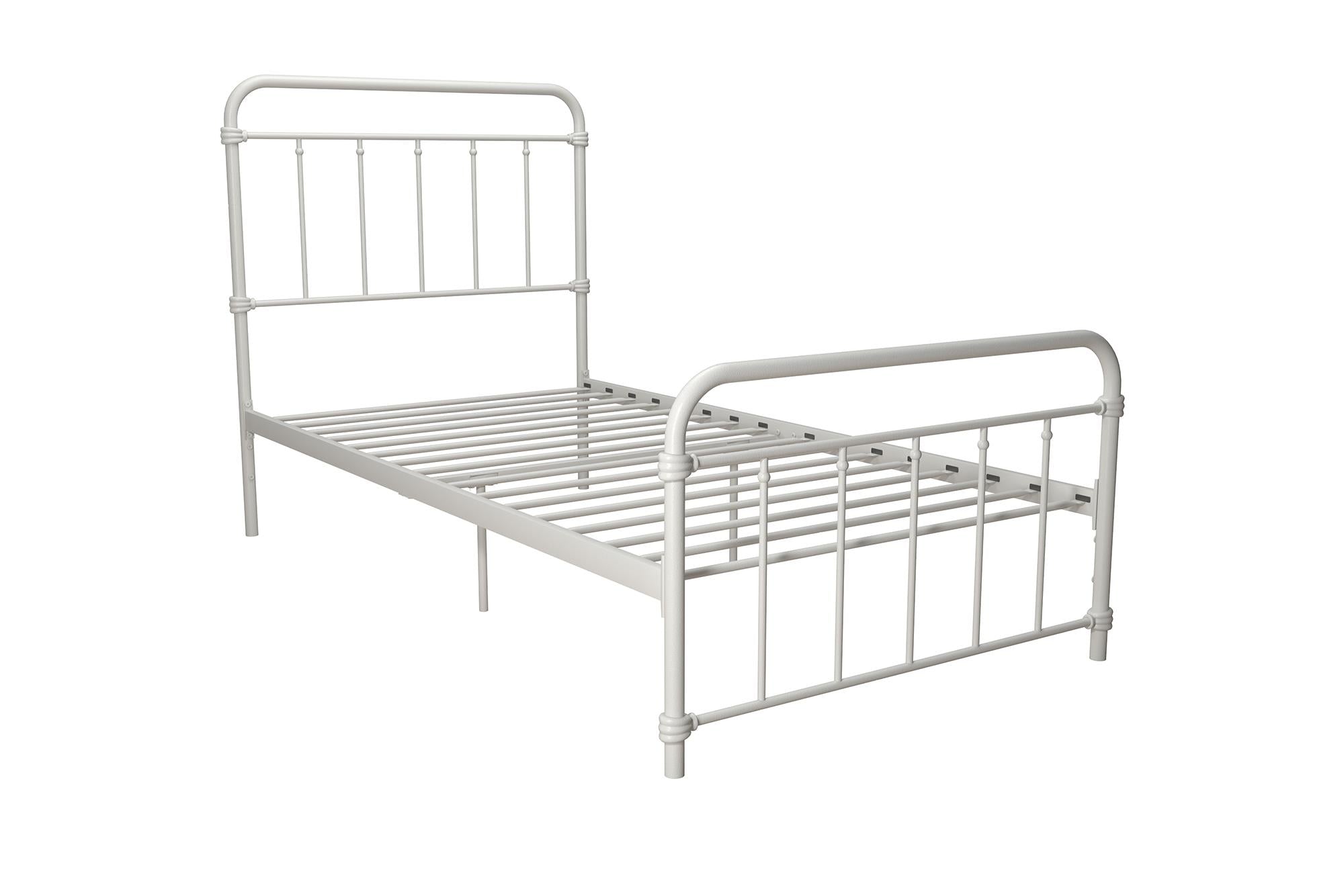DHP Wallace Metal Bed Frame - White - Twin