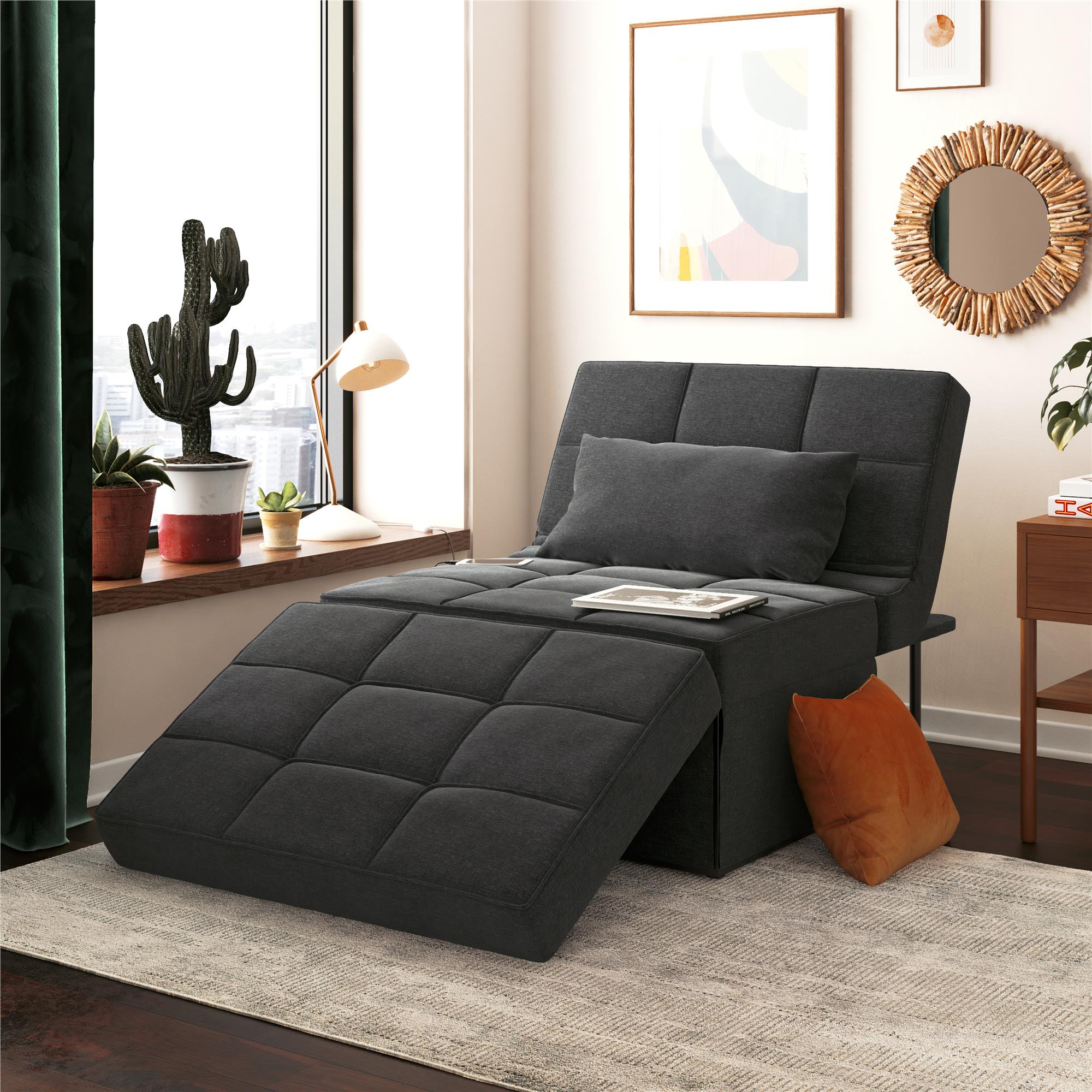 RealRooms 4-in-1 Sofa, Gray Linen - Gray