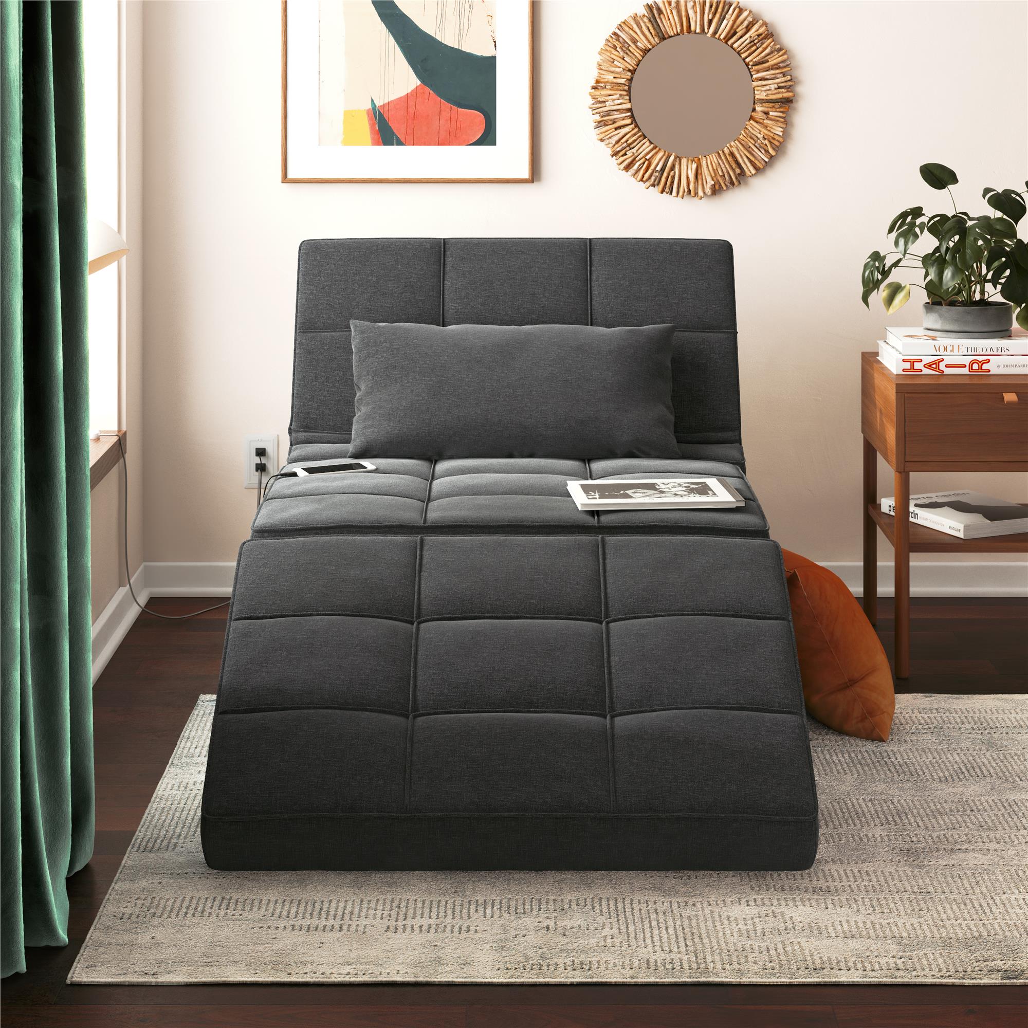 RealRooms 4-in-1 Sofa, Gray Linen - Gray