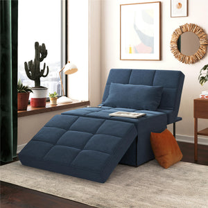RealRooms 4-in-1 Sofa, Blue Linen - Blue