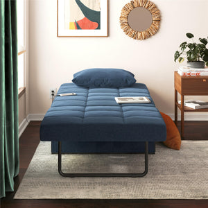 RealRooms 4-in-1 Sofa, Blue Linen - Blue